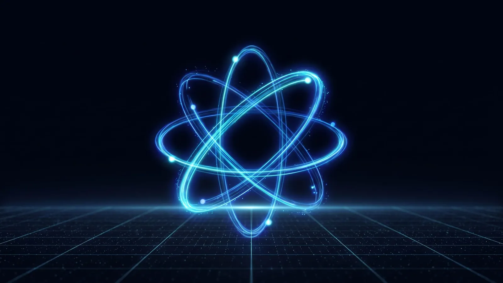 Glowing atom-like orbital structure of light on a dark grid horizon